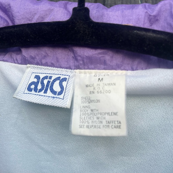 💜💚 Vintage ASICS 90s Windbreaker – Teal & Purple – Unisex M - Picture 5 of 8